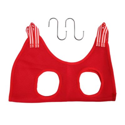 hamac-de-toilettage-rouge-suspendu