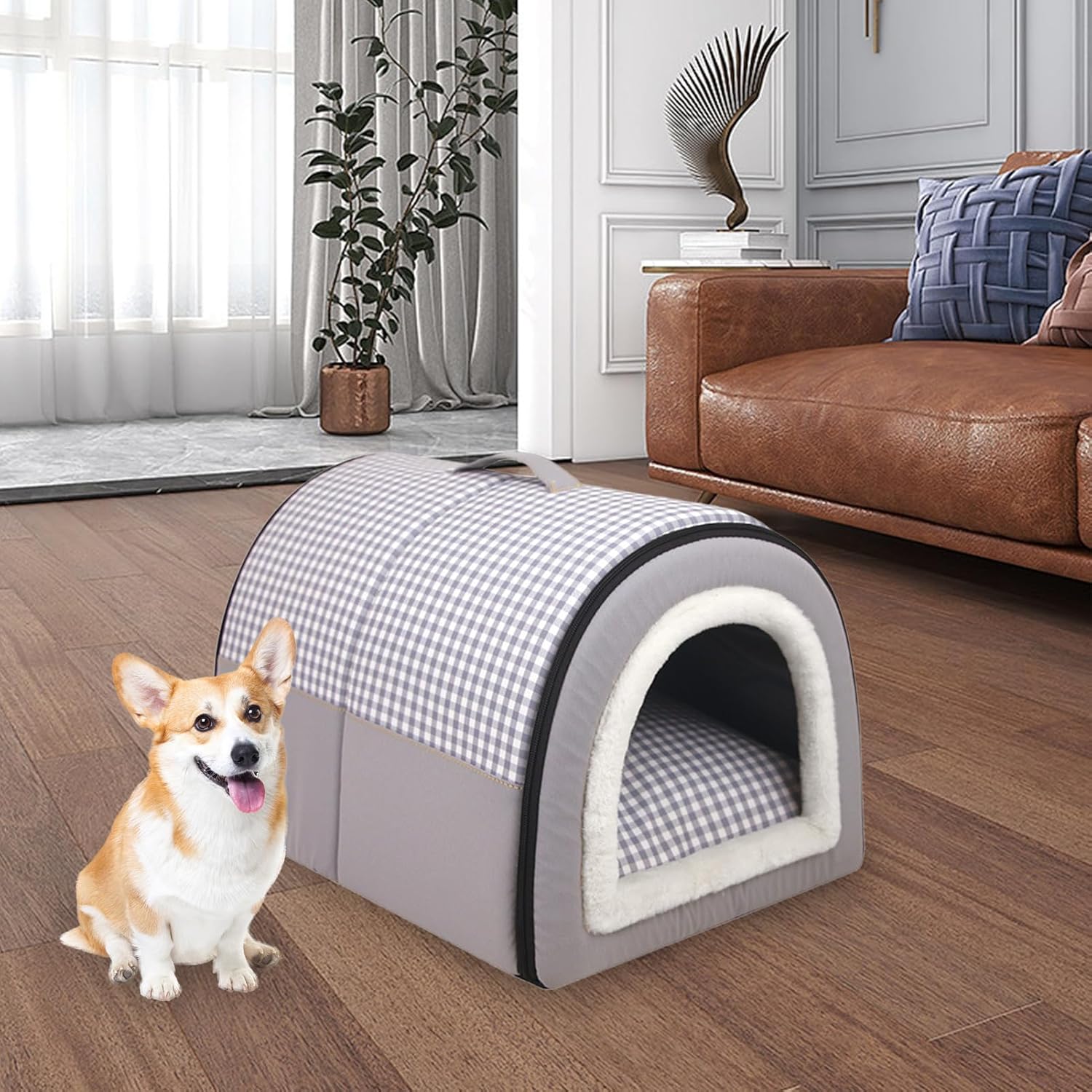 🐶La Niche pour chien maison, confortable et durable, conçue avec des matériaux de première qualité, lui assure sécurité en toute saison où il pourra se reposer.