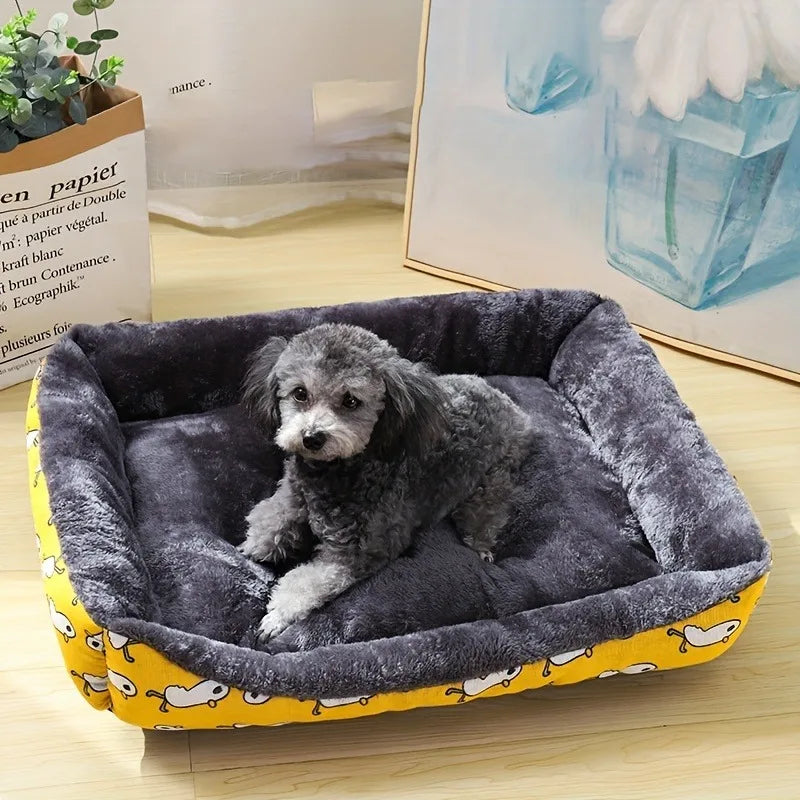 Lit pour chien-jaune-panier