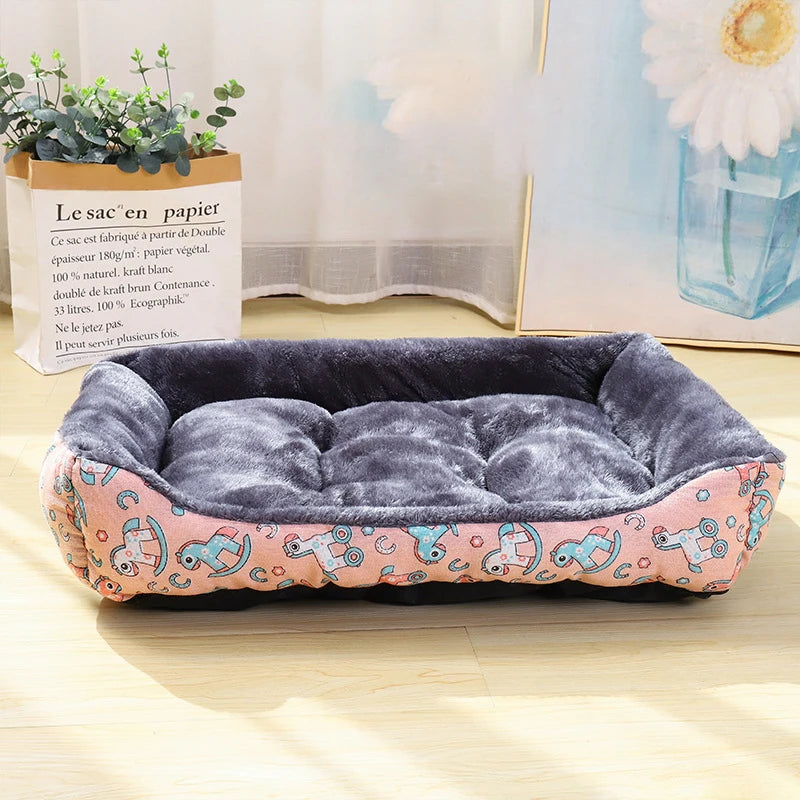 Lit pour chien-rose-panier