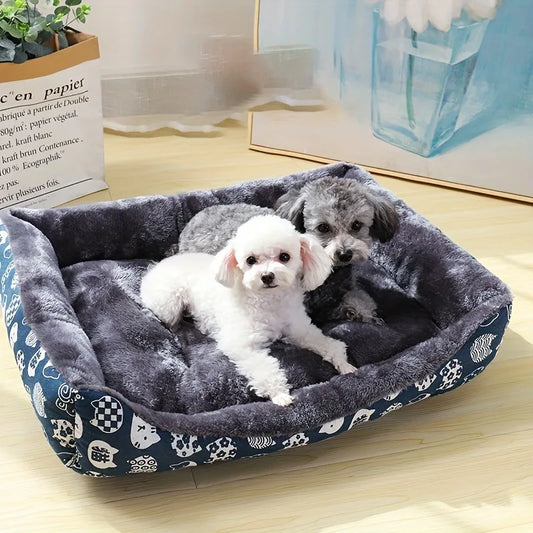 Lit pour chien-bleu-panier