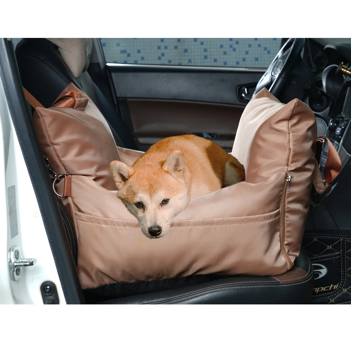 lit-pour-chien-brun-en-sac
