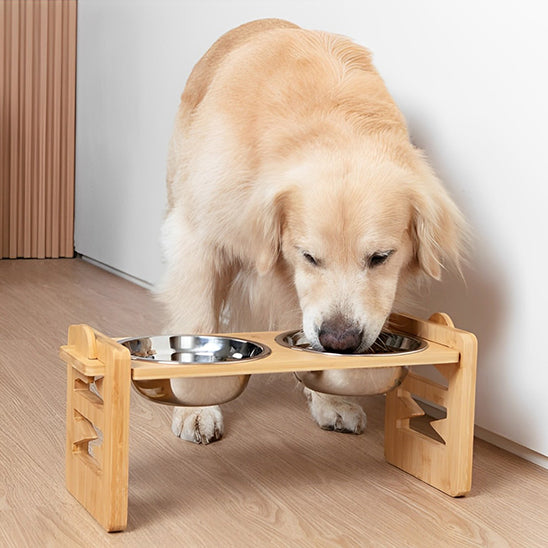 🐶Bols surélevés en bambou, la solution parfaite pour le confort de votre animal réglable représentent une innovation dans l'alimentation de nos fidèles compagnons.