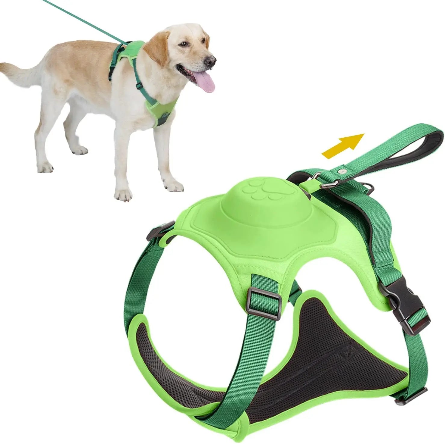 🐕Découvrez notre harnais pour chien innovant, la solution parfaite pour des promenades sûres et confortables. Combine un harnais et une laisse rétractable.