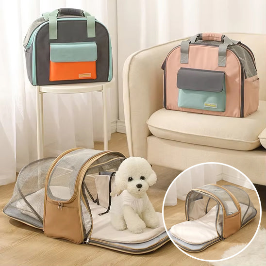 đ¶Sac multifonctionnel pour chien : le compagnon idĂ©al pour vos voyages, conçu spĂ©cialement pour le transport de vos animaux de compagnie. Un espace confortable